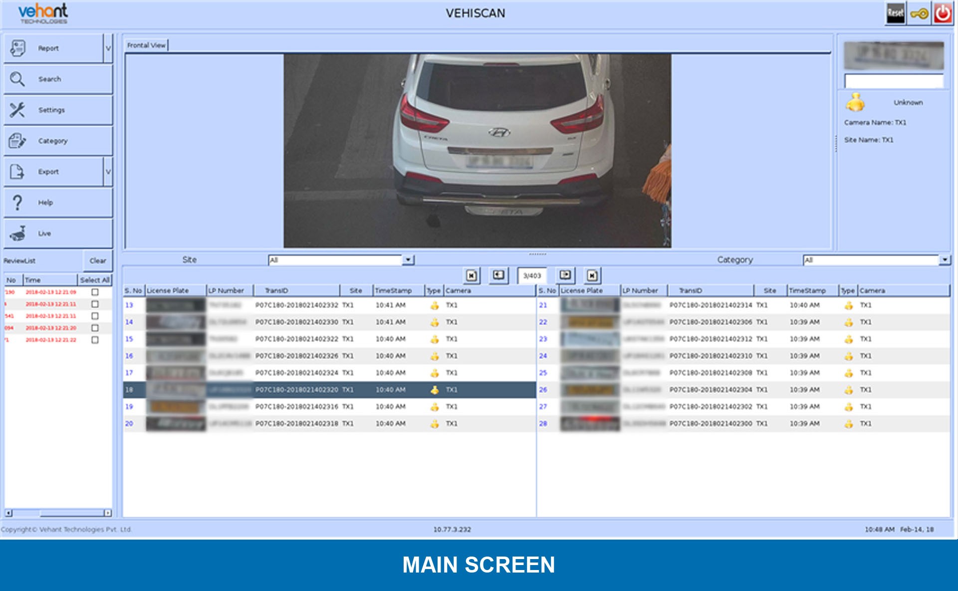VehiScan® - Automatic License Plate Recognition System